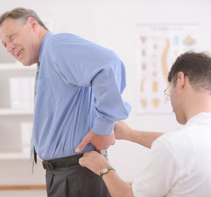 Doctor checks for pain